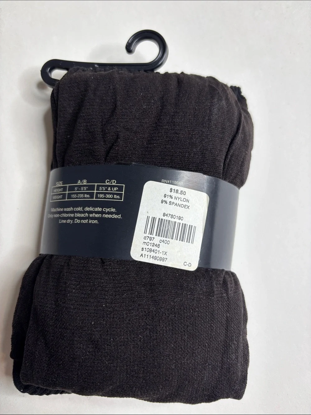Lane Bryant Black Ribbed Control Top Tights